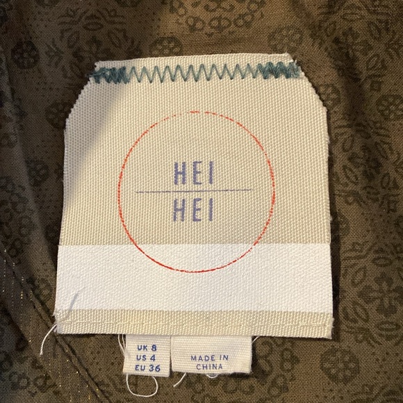 Hei Hei by Anthropologie Olive Green Denim Utility Button Front Jacket 3050 - Picture 7 of 10